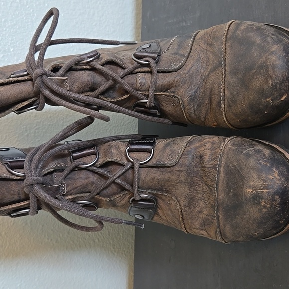 Sorel Joan of Arctic Waterproof Lace Up Oil Leather Wedge Size 9 - Picture 5 of 11